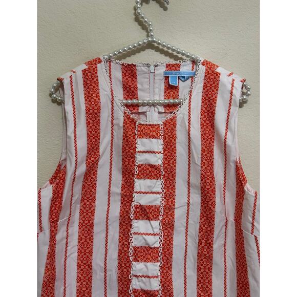 Draper James Size 14 Sleeveless Blouse Cotton Striped Spring Summer Shirt - Picture 2 of 9